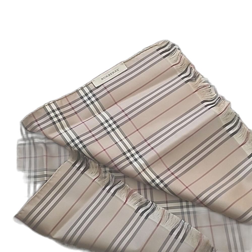 Burberry Classic Mini Check Signature Silk Scarf - Beige - Picture 9 of 10